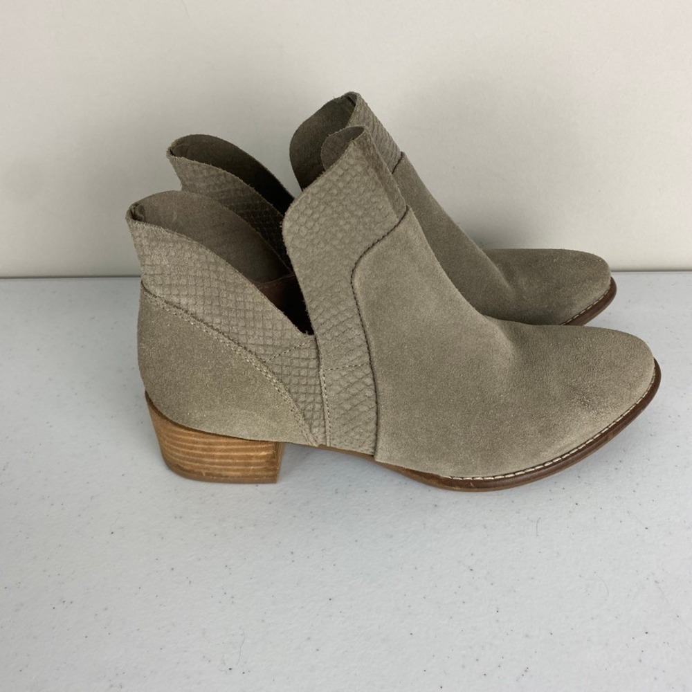 Seychelles‎ Score Suede Ankle Boots Split Shaft Womens 7.5 Taupe Booties